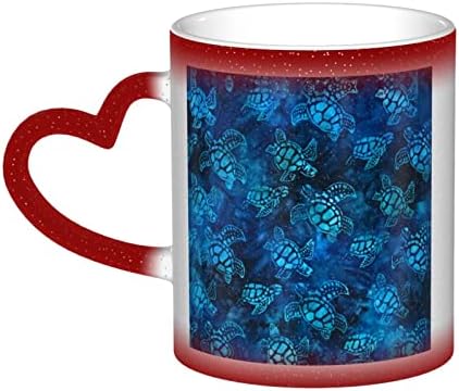 אסילו ים צב - כחול קפה קסם ספלי-חום רגיש אישית צבע שינוי כוסות בשמיים,מתנת יום הולדת