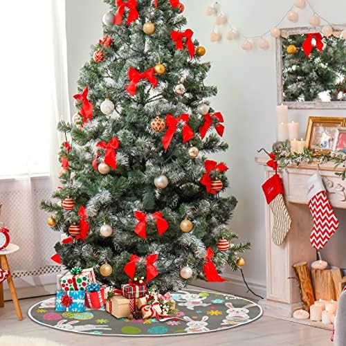 קישוט חצאית עץ חג המולד של Alaza, קישוט חצאית מיני עץ מיני קטן 35.4 אינץ 'עם ארנבות חג הפסחא לקישוטים