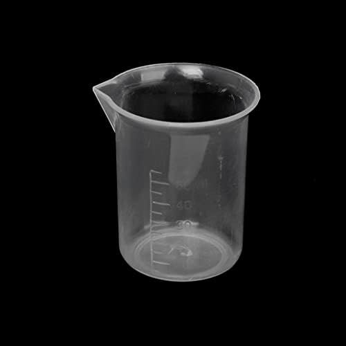 סט כוסות מעבדה מפלסטיק - 5 יחידות גדלים שונים מבחן מדידת כוסות מדורגות לניסויים מדעיים ומדידות מטבח