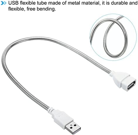 אורות לילה USB של פטיקיל, 5 יחידות פלאג-אין ניידות נורת LED עם 35 סמ זכר לנקבה כבל גוונו גמיש לקריאת
