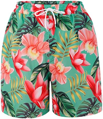 מכנסיים קצרים לנשים לקיץ טרקלין נוח מזדמן בצבע טהור מכנסי חוף קצרים רחבים מותניים גבוהים מכנסיים קצרים