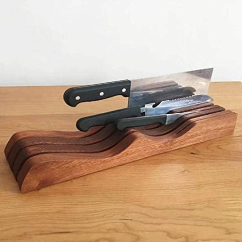 סכין בלוק מחזיק במגירה סכין מגירה ארגונית עץ סכין אחסון בעל מתלה עבור ביתושפים מטבח
