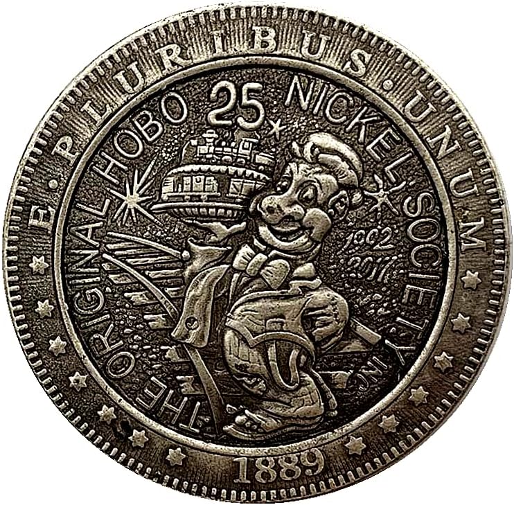 1889 נודד עתיק נחושת ישן כסף הנצחה מדליית אוסף מטבע הקלה מלאכת נחושת כסף מטבע הנצחה מטבע