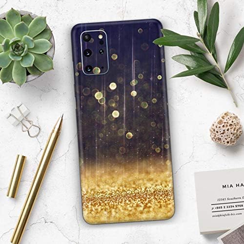 תכנן Skinz Raping Gold Gold and Sparkle Sparkle Sparkle Makeal Decal Wrap כיסוי עור תואם ל- Samsung