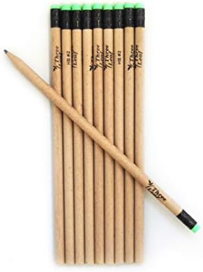 שלושה עפרונות נייר ממוחזרים עלים - עיפרון ידידותי לסביבה, ידידותי אדמה עם מחק ללא לטקס - עיפרון חינם
