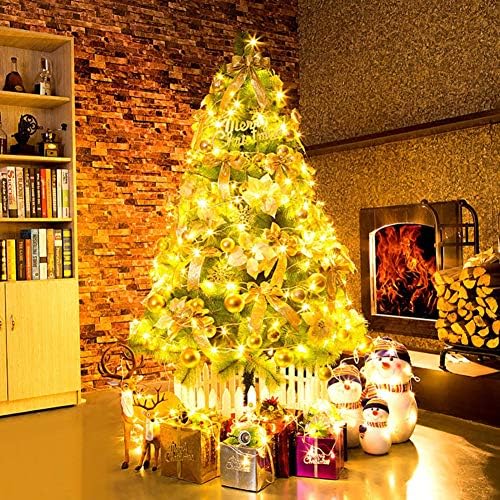 עץ חג המולד המלאכותי של Cywyq קלאסי, S Spruce Premium Hinged Tree W 600 LED S & קונוסים רגליים מתכתיות מוצקות