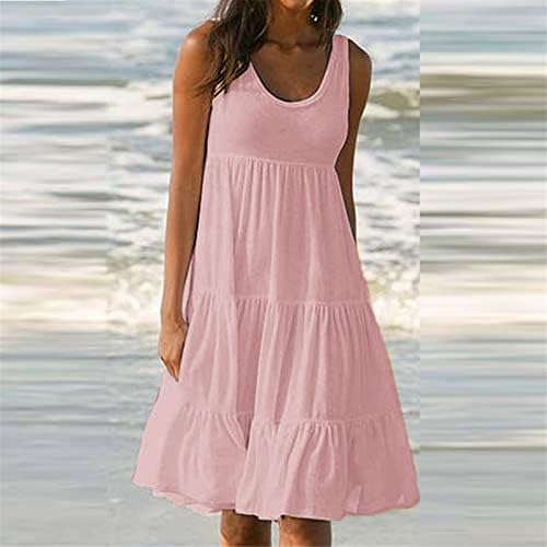 שמלות קיץ Zefotim לנשים 2023 שרוול קצר/שרוולים פרחוני או צוואר מידי רופף כושר חוף שמלת חולצת שמש