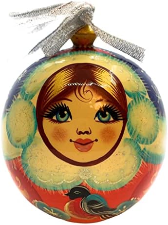 קישוט עץ חג המולד כדור שלג מיידן עץ קישוטים תלויים. תפאורה לבית. Christmas ומתנה לשנה החדשה. תוצרת רוסיה.