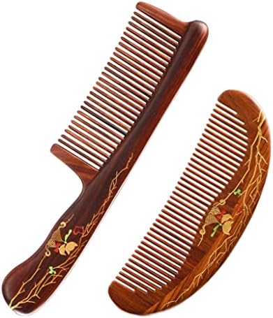SDFGH אושר ארגז עץ 2 מסרקי עיסוי לשיער ארוך ושיער קצר לשימוש אישי או לטיפול בשיער מתנה ומסרק טיפוח שיער