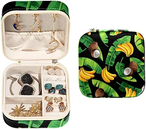 Vbfofbv קופסת תכשיטים קטנה של עור, נרתיק תכשיטים ניידים לנסיעות לטבעת, תליון, עגיל, שרשרת, ארגוני צמיד ארגוני