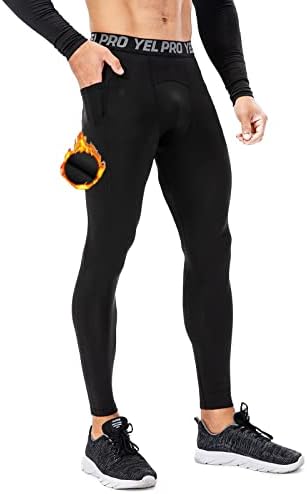 מכנסי דחיסה לגברים של יורליאן חותלות אתלטיות עם כיסים ריצת טייץ שכבת בסיס מכנסי אימון רכיבה על אופניים 1