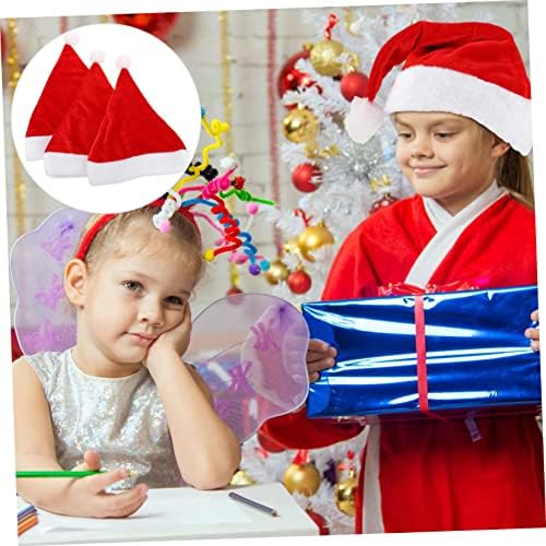 3 יחידות סנטה כובע ילדים סנטה תלבושות מולד תלבושות לילדים קטיפה סנטה כובע קלאסי סנטה קלאוס כובע ילדים חג המולד