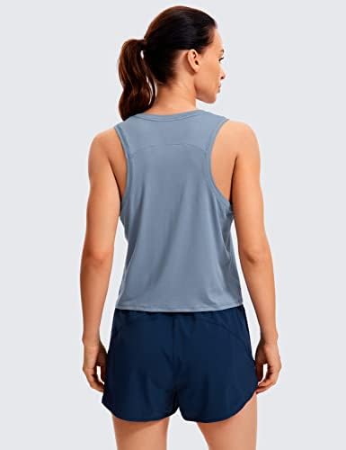 CRZ יוגה לנשים קלות גופיות קלות גופיות צוואר גבוה גופיות חתוכות גופיות אימון ללא שרוולים חולצות ריצה