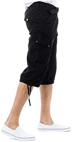 רנטגן גברים של חגור טקטי מטען ארוך מכנסיים 18 תפר מתחת הברך אורך רב כיס 3/4 קאפרי מכנסיים