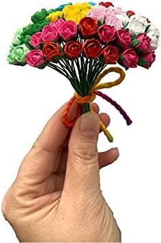 בעבודת יד 100 יח 'ורד זעיר נייר מלא מלאכותי נייר ורד פרח חתונה חתונה חתונה Diy Craft Scrapbook
