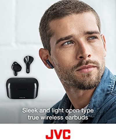 JVC אוזניות אוזניות אלחוטיות אמיתיות, נהג מגנט ניאודימיום 11 ממ, פעולת חיישן מגע, Bluetooth 5.1,