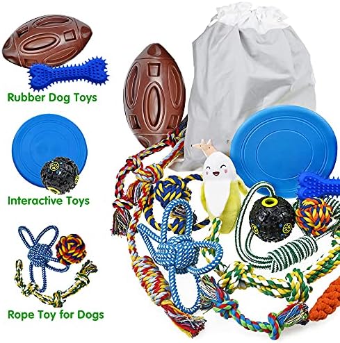 צעצועי לעיסת כלבים שרלוביים לקיעת שיניים, 14 חבילות גור צעצועי כלב צעצועים כלב צעצועים לחבוט