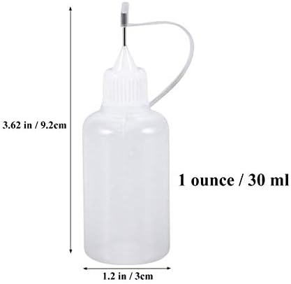 Onwon 10 חתיכות מדויק קצה מחט דבק בקבוק בקבוק מוליך 1 אונקיה/ 30 מל מוליך ריק דבק דבק שמן סחיטת בקבוק לנייר מלאכת