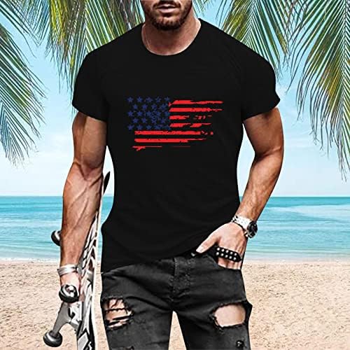 חייל Beuu חולצות שרוול קצר עבור גברים, 4 ביולי דגל אמריקאי חולצת טקס חולצה אתלטית שריר דקה