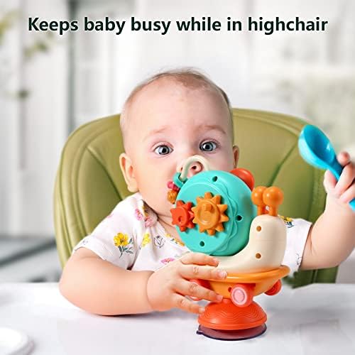 חילזון טחנת רוח ספינר צעצועים לתינוק - צעצוע כיסא גבוה עם כוסות יניקה 18 חודשים מונטסורי 0 1 2 3 4 5 6 7 8