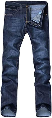 ג 'ינס גברים בכושר ישר ג' ינס גברים מזדמנים דק גדול ג ' ינס מכנסיים מכנסיים עם רוכסן כפתור כיס