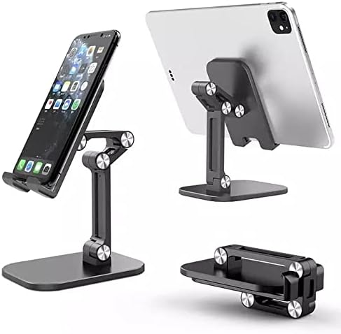 עמדת טלפון סלולרי, עמדת אייפון מתכווננת בגובה זווית עבור שולחן כתיבה, מחזיק טלפון סלולרי מתקפל iPad