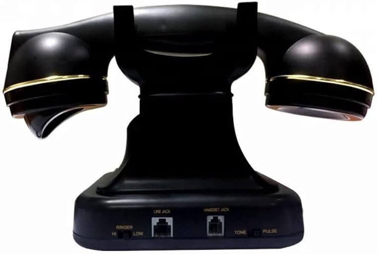 N/A טלפונים קוויים שחורים עם כבלים לטלפון חיוג טלפוני עתיק בסגנון ישן עם טלפון קווי קווי טלפון מיני