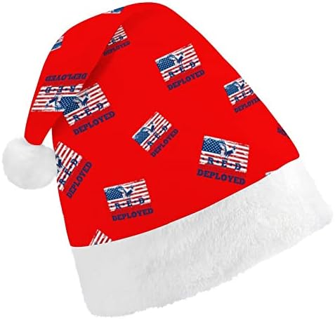 זכור כולם לפרוס אדום שישי-04 מצחיק חג המולד כובע סנטה קלאוס כובעי קצר קטיפה עם לבן חפתים עבור חג המולד חג מסיבת