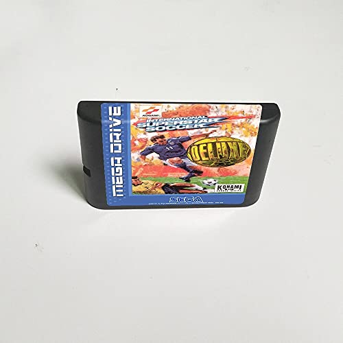 Lksya Super Star Soccer Soccer Deluxe - קלף משחק MD של 16 סיביות עבור Sega Megadrive genesis