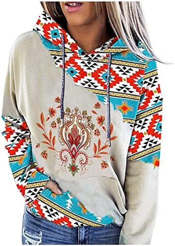 קפוצ'ון אצטקי אצטק של ריוואסוד בגדים מערביים לנשים לנשים גרפיות גרפיות גיאומטריות חולצות סוודר