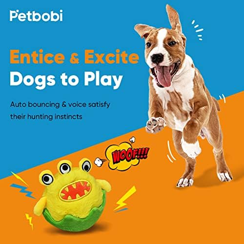 Petbobi צעצועי כלבים אינטראקטיביים כדור פעילים גלגול גלגול לכלבים עם סוללה המופעלים, כוללים כדורים הנעים בעצמם