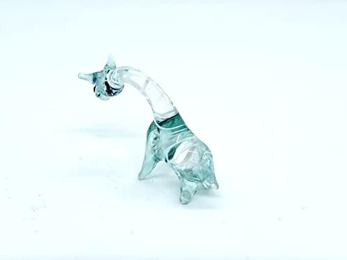 סנסוקג'אי ג'ירפה צלמיות קטנטנות ביד מנופחת בצבע זכוכית חיות זכוכית בעלי חיים מתנה אספנית תפאורה ביתית,