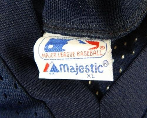 1983-90 מלאכים בקליפורניה משחק ריק הונפק תרגול חבטות כחול ג'רזי XL 724 - משחק משומש גופיות MLB