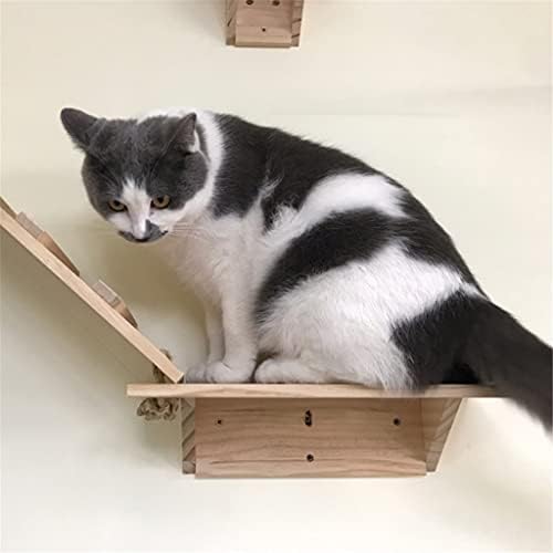קיר רכוב חתולי טיפוס מסגרת חתולי עץ מוצק עץ חתולים קפיצות פלטפורמת קיר עשה זאת בעצמך לחיות מחמד ריהוט