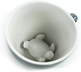 יצור כוסות צב קרמיקה כוס-נסתרת ים בעלי החיים בתוך-יום הולדת, חג &חנוכת בית מתנה עבור קפה &תה אוהבי