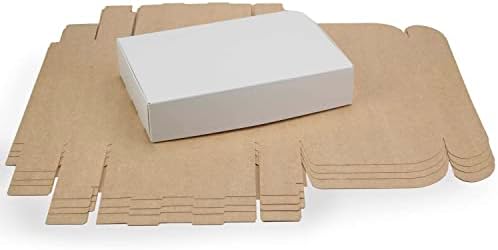 קופסאות נייר וונדרפאק לאריזה-קופסאות קרטון נייר קראפט לעסקים קטנים-קופסת מתנה לבנה 7.6 ל5.1 על 1.9