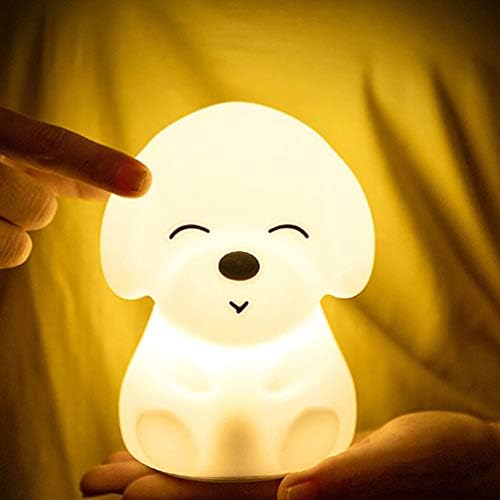 לילה אורות סיליקון כלב לילה אור טעינה טפיחה מנורה שליד המיטה חמוד בעלי החיים חדר אור משתלת מנורת עבור בני