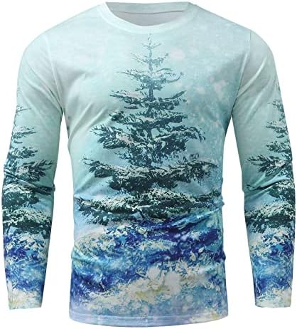 XXBR Mens Designer T חולצות 2022 חג המולד מצחיק תלת מימד הדפס גרפי חולצה שרוול ארוך חולצה חג המולד