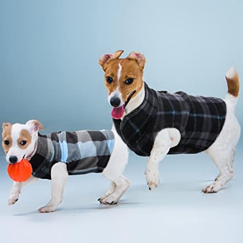 6 חלקים סוודר כלבים קוטביים כלבים רכים בגדי חורף עם טבעת רצועה משובץ מעיל כלב חם בגדי סוודר לכלבים סוודר