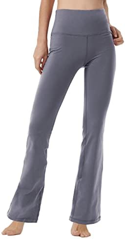 מכנסי יוגה של Bootcut של Nuveti לנשים עם כיסים, אימון לבקרת בטן מותניים גבוהים מכנסיים מתרחבים מכנסי