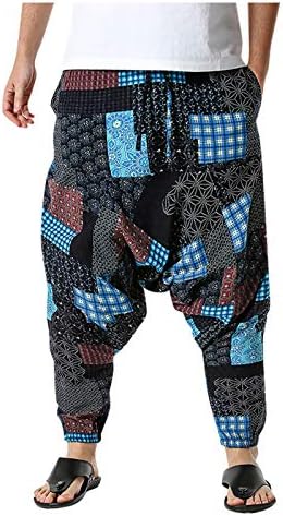 Miashui Mens מכנסי טרנינג זית כותנה לגברים- מכנסי מותניים אלסטיים קלים משקל קל משקל קל משקל