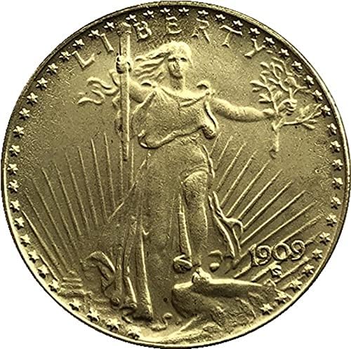 עדה מטבע מבוזר מטבע מבוזר האהוב מטבע 1909 אמריקאי חירות נשר זהב-מצופה קשה מטבע עותק מטבע הנצחה מטבע אוסף מזל