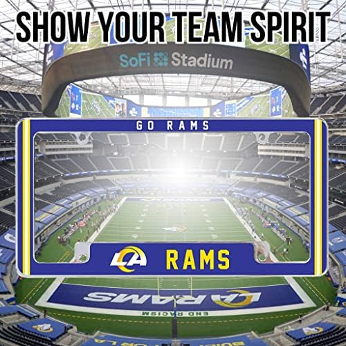NFL לוס אנג'לס ראמס Go Rams פרימיום צבע מלא מלא ארוך סגסוגת אבץ כרום מצופה צוות רישוי צוות - מחזיק תגי