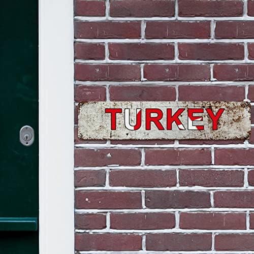 מדקוליטוטה טורקיה דגל טורקיה מותאם אישית שלט רחוב טורקיה שלט מתכת קישודים פטריוטיים מתכת שלט פח