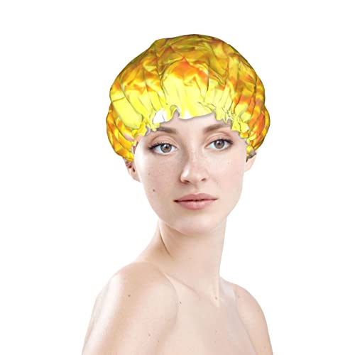 נשים לשימוש חוזר כובע שיער חמניות צבע חמניות צבעי מים שכבות כפול