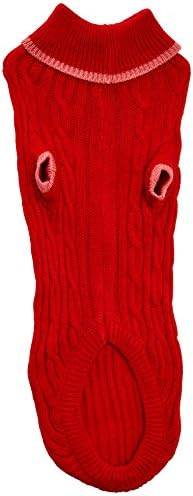 מוצרי חיות מחמד אתיים 23980017: סוודר חיות מחמד אופנה כבל קלאסי אדום MD
