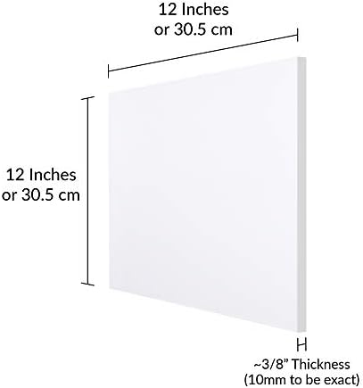 גיליון אקרילי של סימבלוקס פרספקס יצוק ברור 12 על 12 לוח מרובע 3/8 לוח זכוכית מקלעת פלסטיק שקוף עבה עם נייר