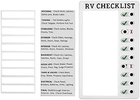 לוחות תזכורות תרשים CHORE, נייד לתיקון רשימת רשימת רשימת RV עם כפתור הזזה, הודעת DIY מפלסטיק ניתנת לניתוק