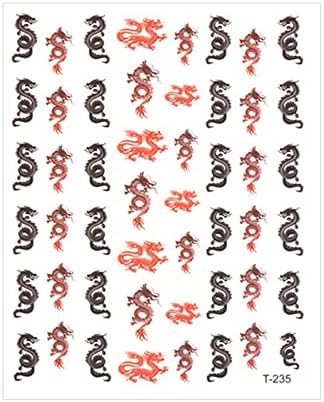 דרקון הסיני נייל מדבקות עמיד למים עם דבק גיבוי הדרקון נייל מדבקות פאנק סגנון נייל מדבקות מתנה