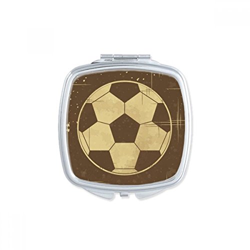 כדורגל ספורט איור שחור דפוס כיכר מראה נייד קומפקטי כיס איפור כפול צדדי זכוכית